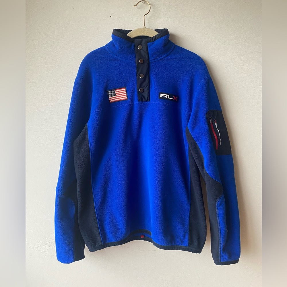 RLX Ralph Lauren fleece quarter zip blue vintage